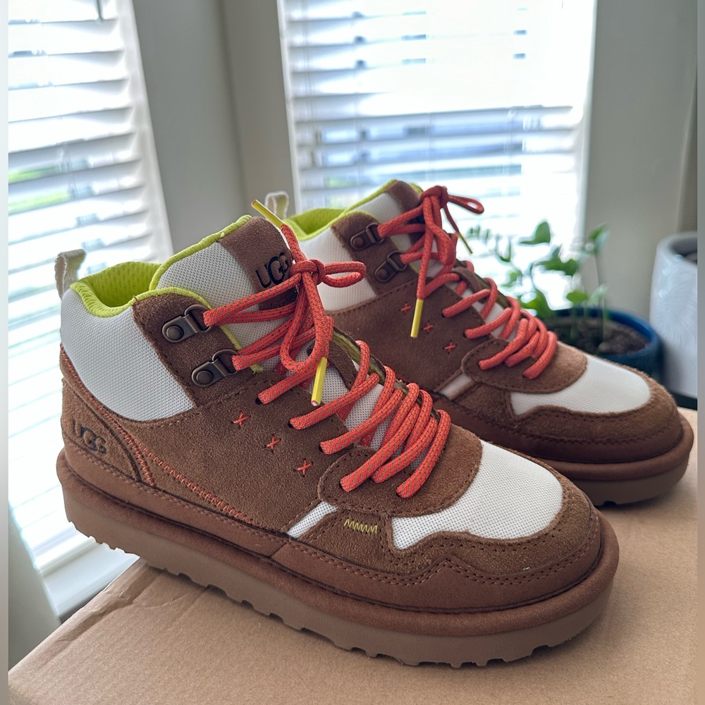 New UGG Highland Hi Heritage Mesh Chestnut Shoes Size:7